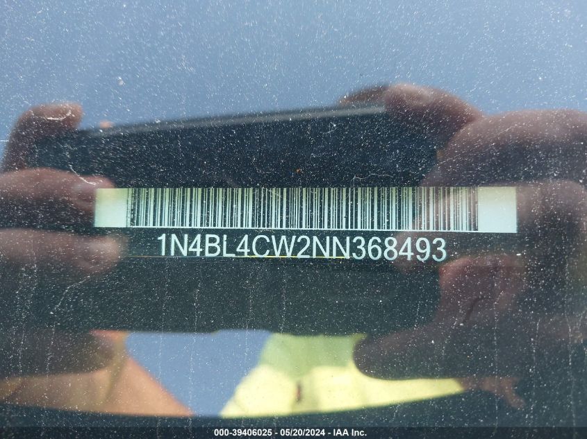 2022 Nissan Altima Sr Intelligent Awd VIN: 1N4BL4CW2NN368493 Lot: 39406025