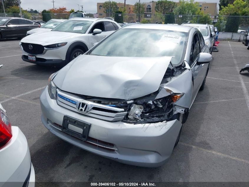 2012 Honda Civic Hybrid VIN: JHMFB4F39CS004584 Lot: 39406102