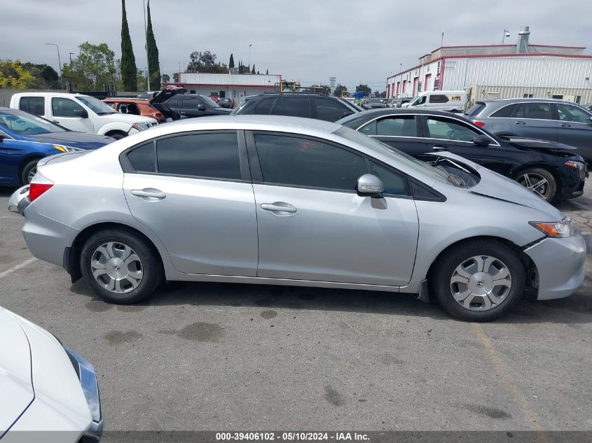 2012 Honda Civic Hybrid VIN: JHMFB4F39CS004584 Lot: 39406102