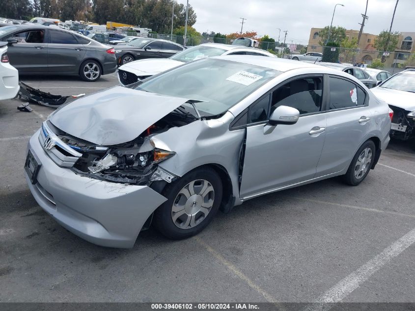 2012 Honda Civic Hybrid VIN: JHMFB4F39CS004584 Lot: 39406102