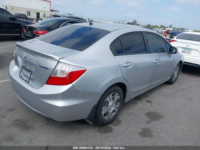 2012 Honda Civic Hybrid VIN: JHMFB4F39CS004584 Lot: 39406102