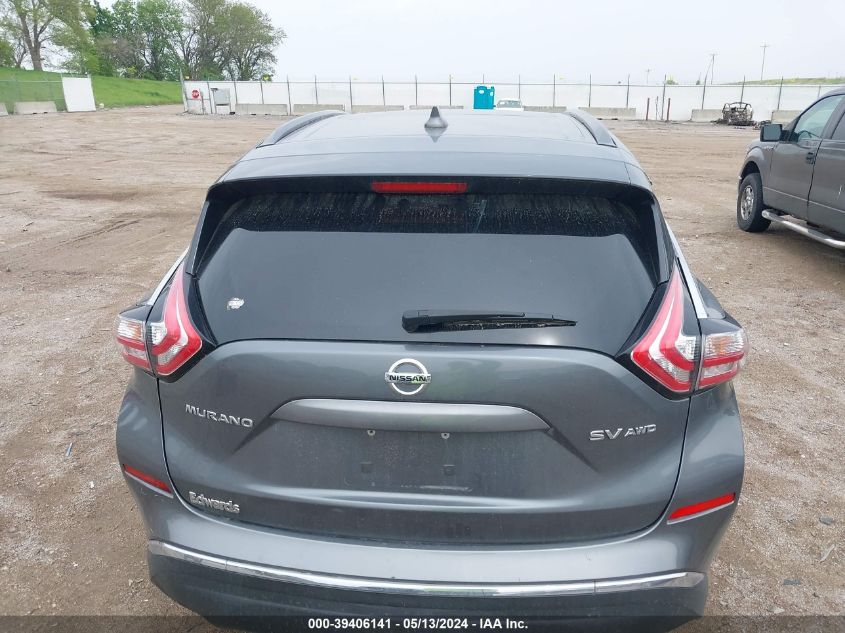 2016 Nissan Murano Sv VIN: 5N1AZ2MH5GN160924 Lot: 39406141