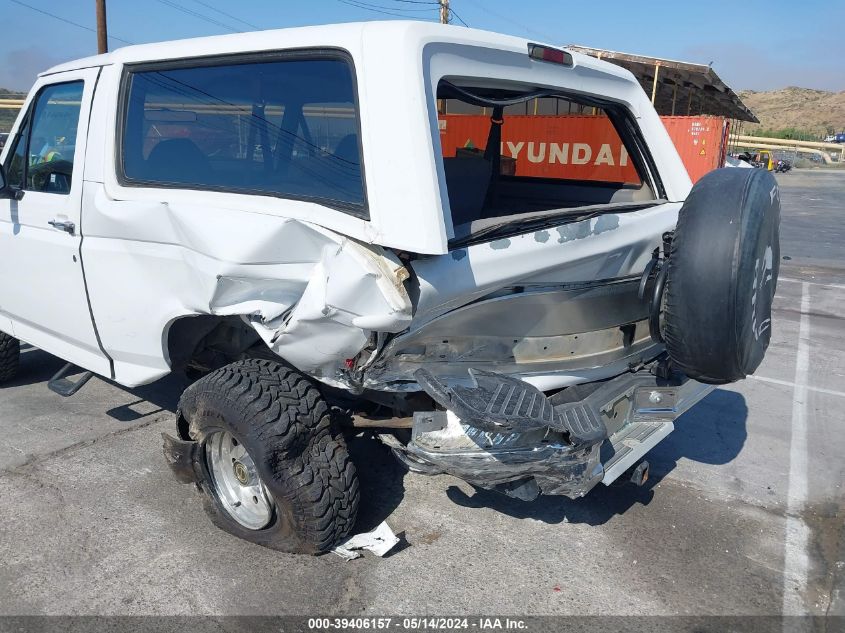 1996 Ford Bronco U100 VIN: 1FMEU15N0TLB92202 Lot: 39406157