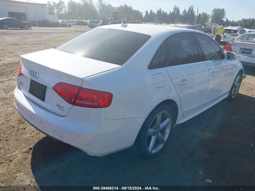 2012 Audi A4 2.0T Premium VIN: WAUFFAFL5CN017395 Lot: 39406214