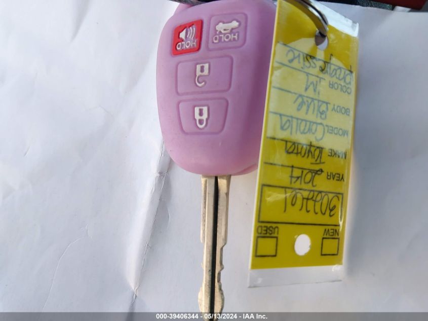 2014 Toyota Corolla S Plus VIN: 5YFBURHE2EP030969 Lot: 39406344