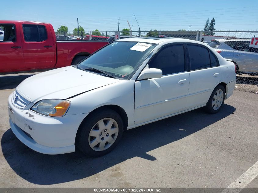 2001 Honda Civic Ex VIN: 2HGES26771H616518 Lot: 39406540