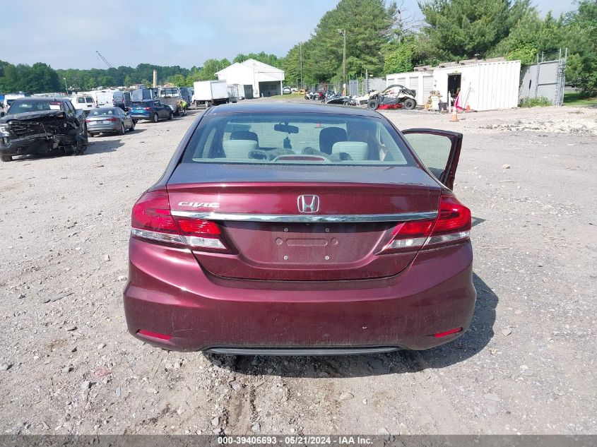 2014 Honda Civic Ex VIN: 19XFB2F85EE242486 Lot: 39406693