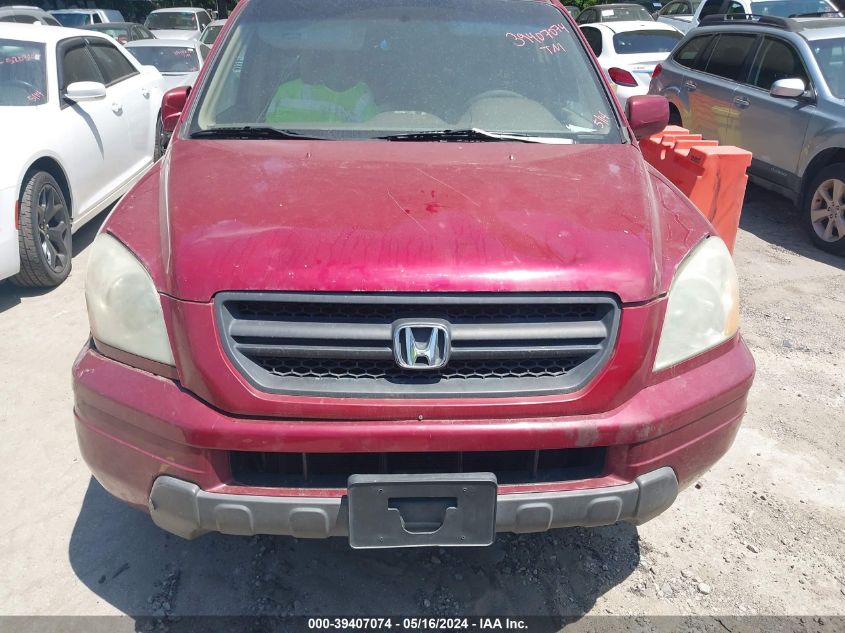 2005 Honda Pilot Ex-L VIN: 5FNYF185X5B067754 Lot: 39407074