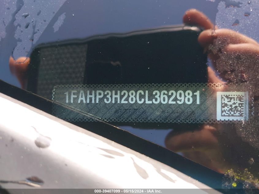 2012 Ford Focus Sel VIN: 1FAHP3H28CL362981 Lot: 39407099