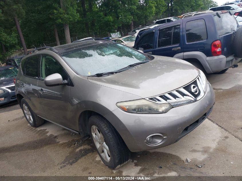 2009 Nissan Murano Sl VIN: JN8AZ18W69W139301 Lot: 39407114