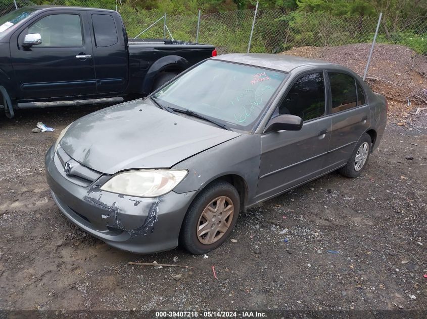 2005 Honda Civic Vp VIN: 2HGES16335H627609 Lot: 39407218