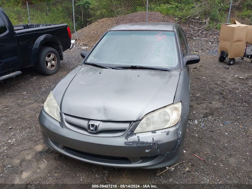 2005 Honda Civic Vp VIN: 2HGES16335H627609 Lot: 39407218