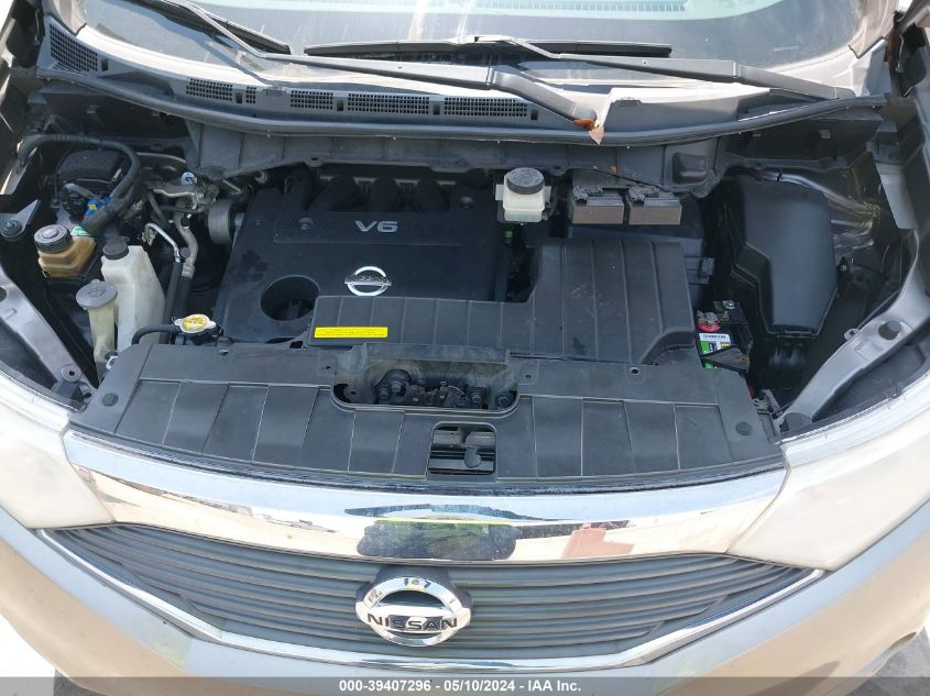 2011 Nissan Quest Sl VIN: JN8AE2KP2B9004873 Lot: 39407296