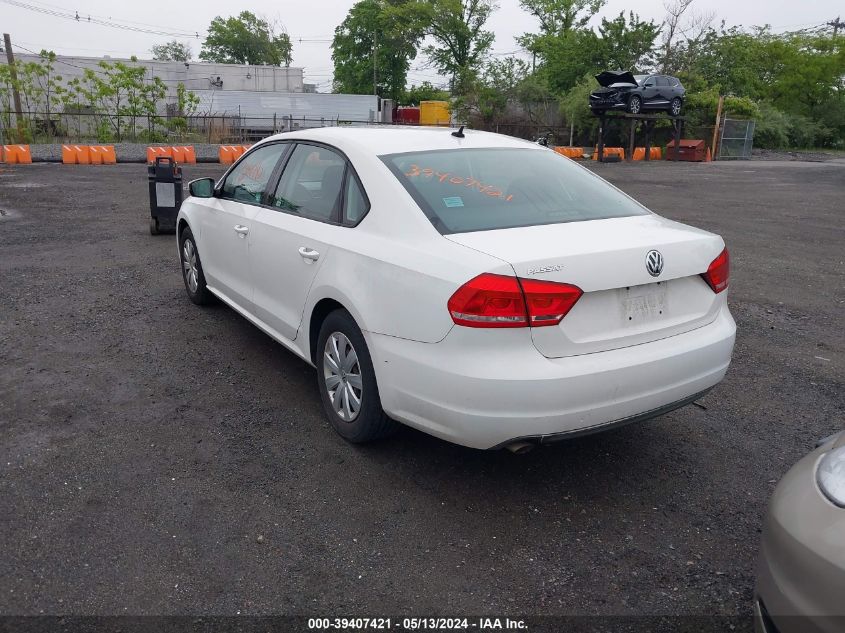 2013 Volkswagen Passat S VIN: 1VWAP7A38DC095569 Lot: 39407421