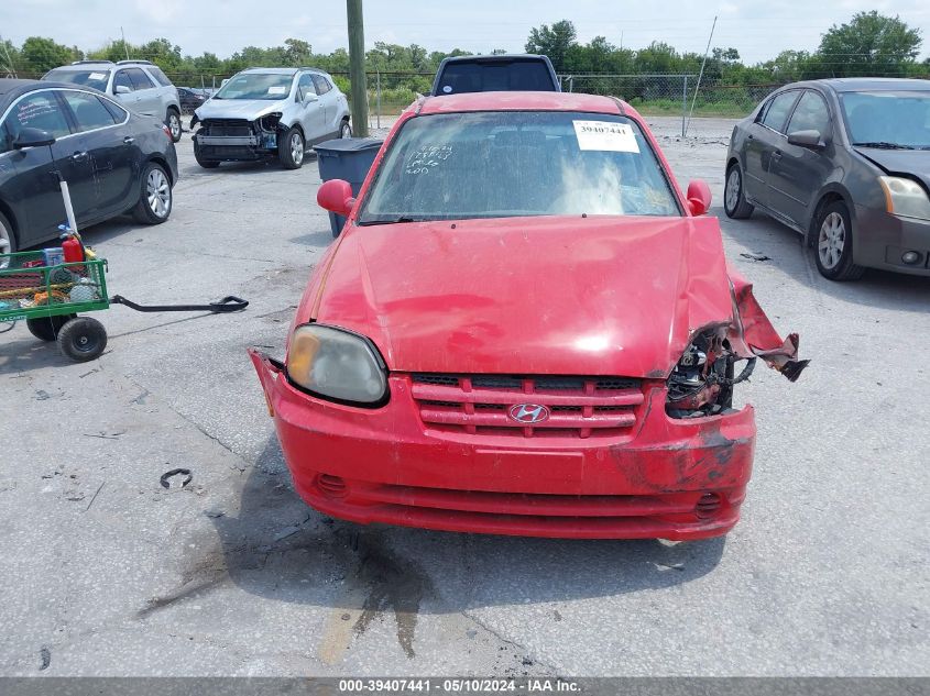 2005 Hyundai Accent Gls/Gt VIN: KMHCG35C25U358726 Lot: 39407441