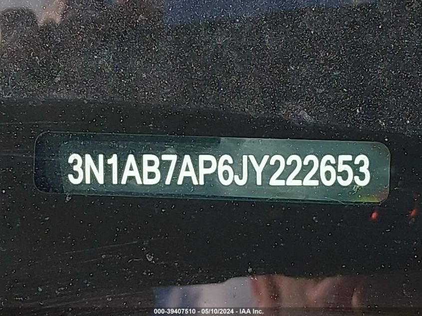 2018 Nissan Sentra S VIN: 3N1AB7AP6JY222653 Lot: 39407510