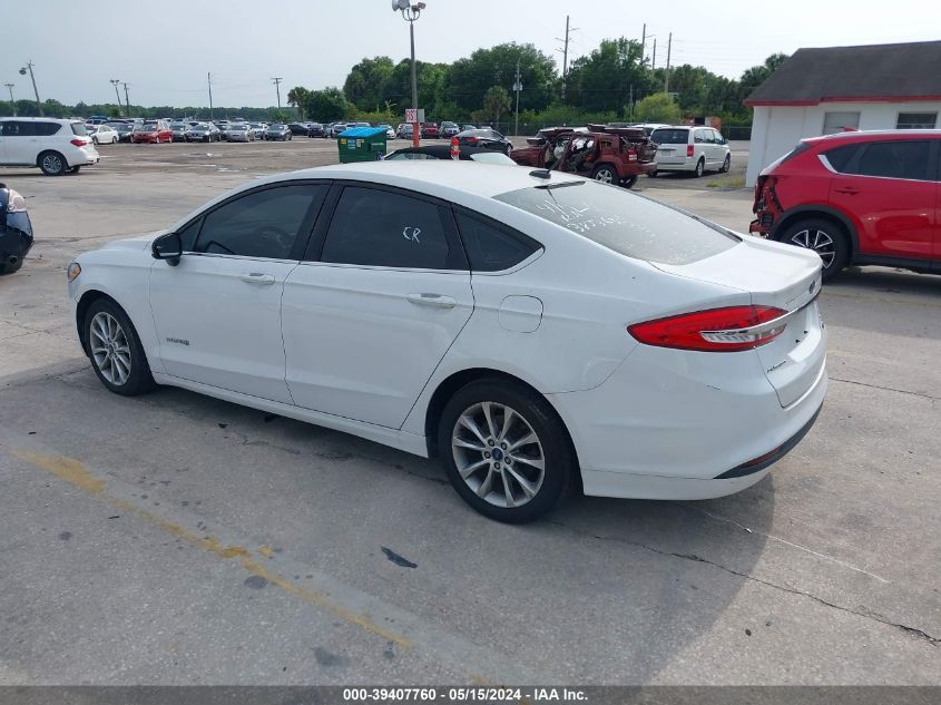 2017 Ford Fusion Hybrid Se VIN: 3FA6P0LUXHR385363 Lot: 39407760