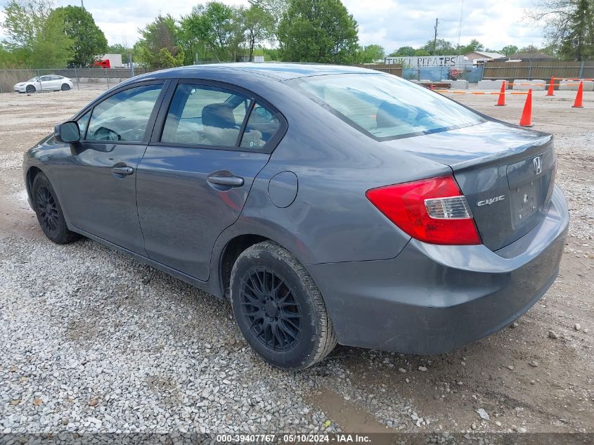 2012 Honda Civic Lx VIN: 19XFB2F5XCE107961 Lot: 39407767