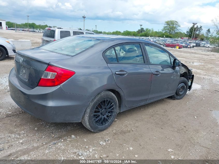 2012 Honda Civic Lx VIN: 19XFB2F5XCE107961 Lot: 39407767