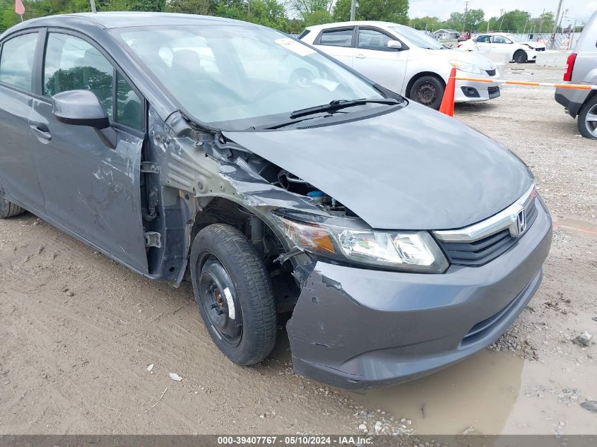 2012 Honda Civic Lx VIN: 19XFB2F5XCE107961 Lot: 39407767