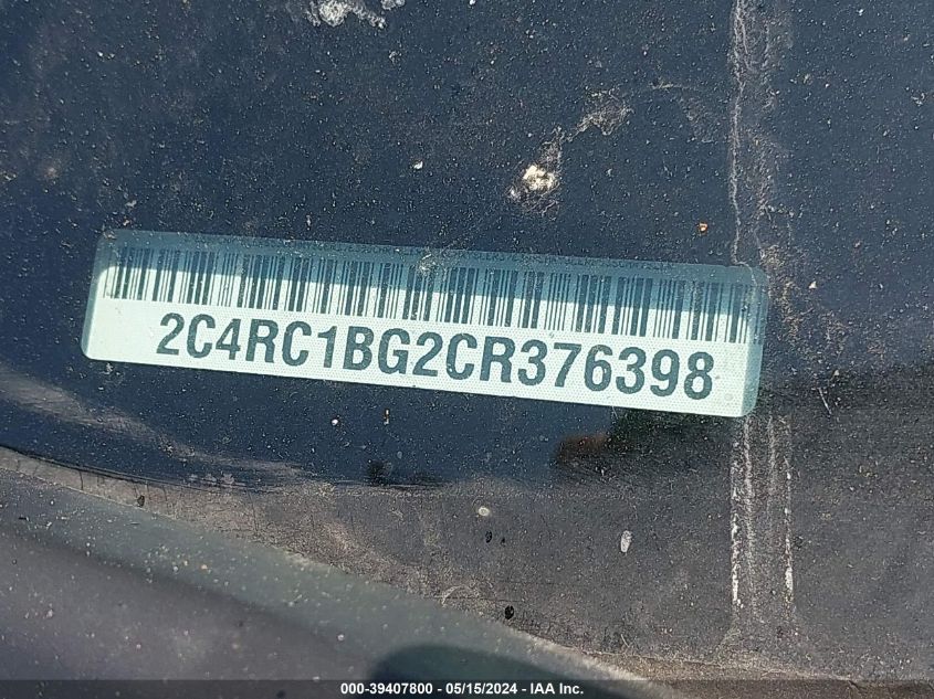 2012 Chrysler Town & Country Touring VIN: 2C4RC1BG2CR376398 Lot: 39407800