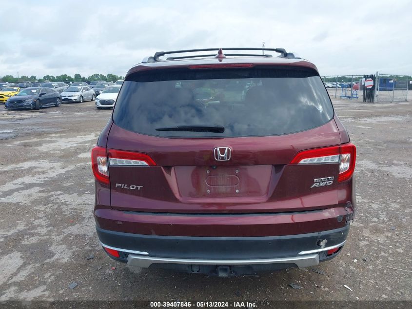2019 Honda Pilot Touring VIN: 5FNYF6H95KB049822 Lot: 39407846