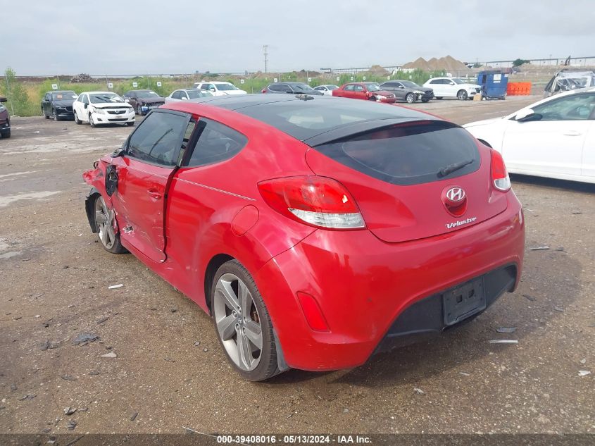 2012 Hyundai Veloster Base W/Red/Black VIN: KMHTC6AD2CU035253 Lot: 39408016