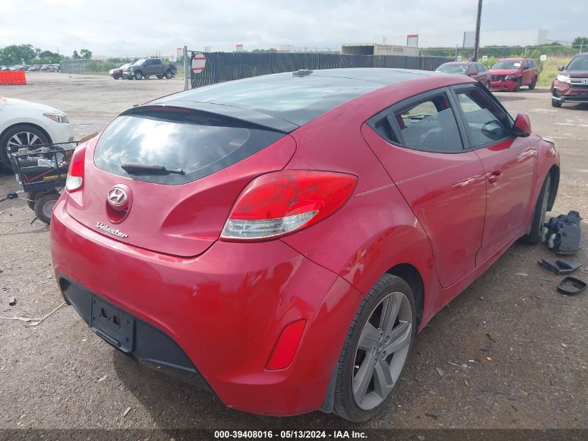 2012 Hyundai Veloster Base W/Red/Black VIN: KMHTC6AD2CU035253 Lot: 39408016