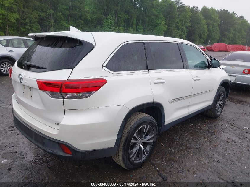 2019 Toyota Highlander Le Plus VIN: 5TDZZRFH9KS306600 Lot: 39408039