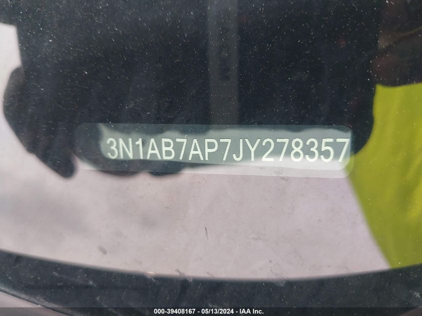 2018 Nissan Sentra S VIN: 3N1AB7AP7JY278357 Lot: 39408167