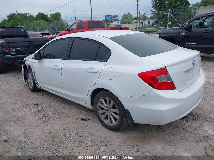 2012 Honda Civic Ex VIN: 2HGFB2F89CH551994 Lot: 39408184