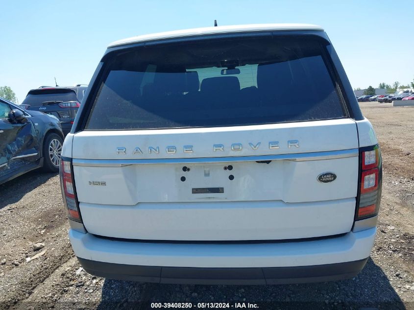 2016 Land Rover Range Rover 3.0L V6 Supercharged Hse VIN: SALGS2PF9GA313690 Lot: 39408250