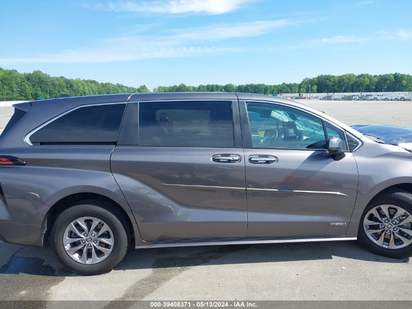 2021 Toyota Sienna Xle VIN: 5TDYSKFC7MS009856 Lot: 39408371