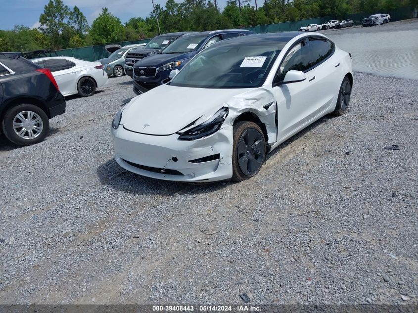 2022 Tesla Model 3 Long Range Dual Motor All-Wheel Drive VIN: 5YJ3E1EBXNF152813 Lot: 39408443