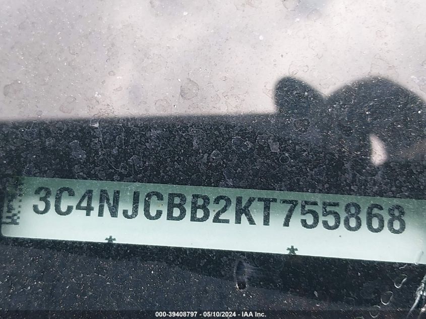 2019 Jeep Compass Sun And Wheel Fwd VIN: 3C4NJCBB2KT755868 Lot: 39408797