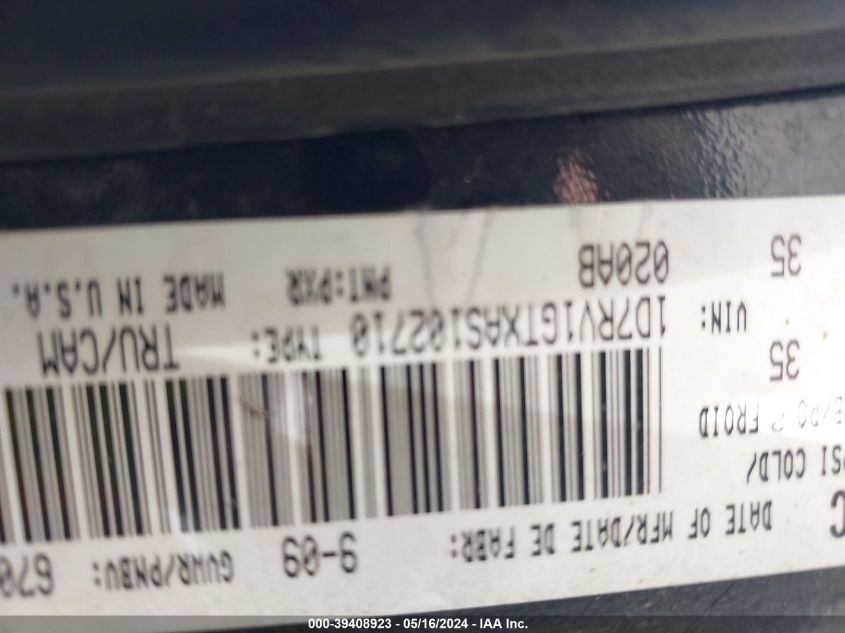 2010 Dodge Ram 1500 Slt/Sport/Trx VIN: 1D7RV1GTXAS102710 Lot: 39408923