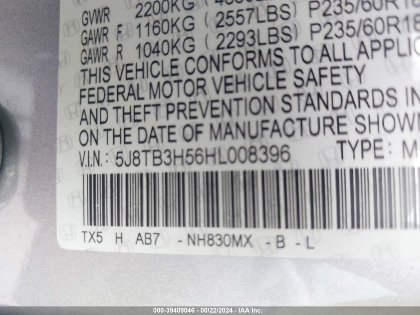 5J8TB3H56HL008396 2017 Acura Rdx