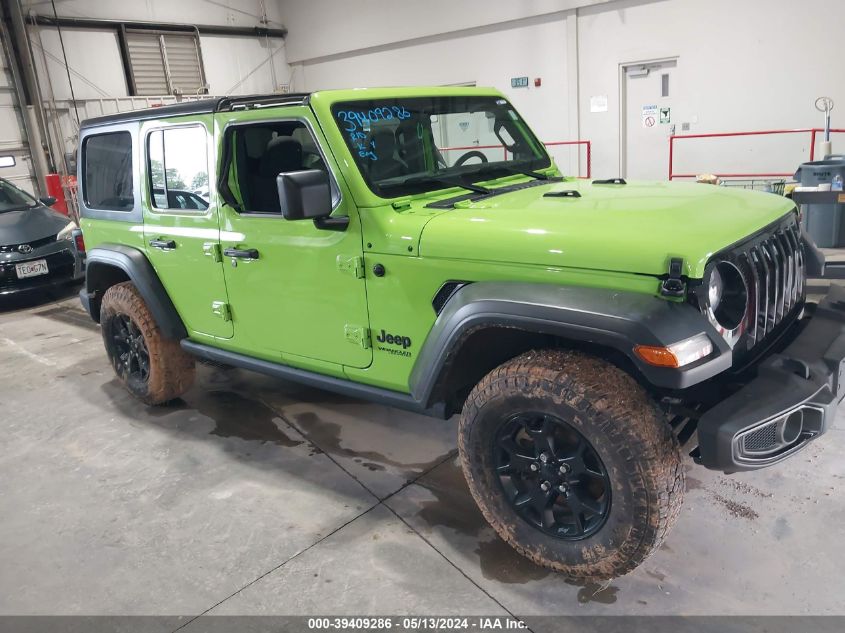 2021 Jeep Wrangler Unlimited Willys 4X4 VIN: 1C4HJXDN2MW801532 Lot: 39409286