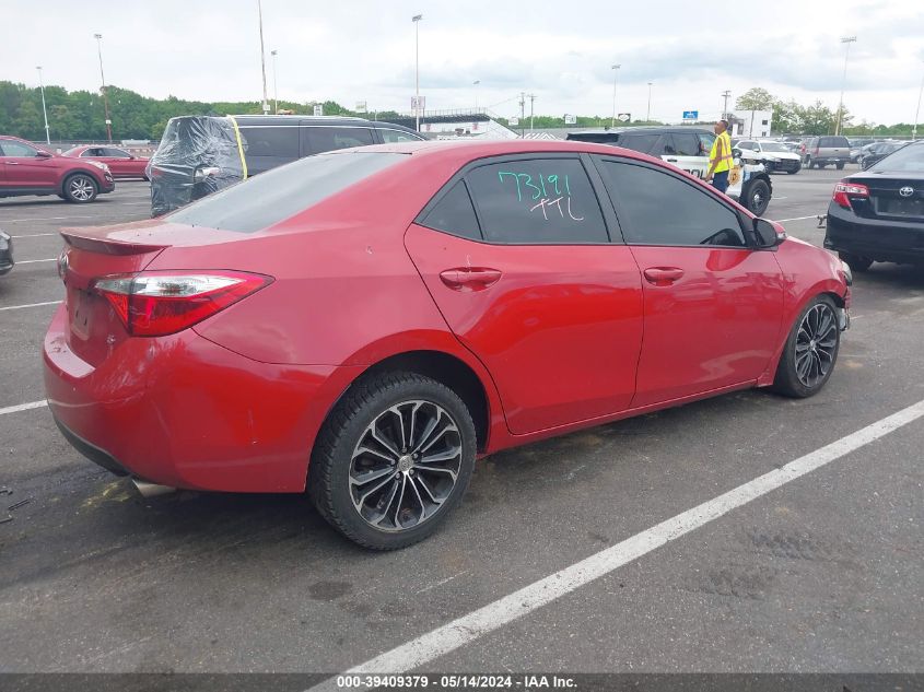 2015 Toyota Corolla S Plus VIN: 2T1BURHE4FC272650 Lot: 39409379