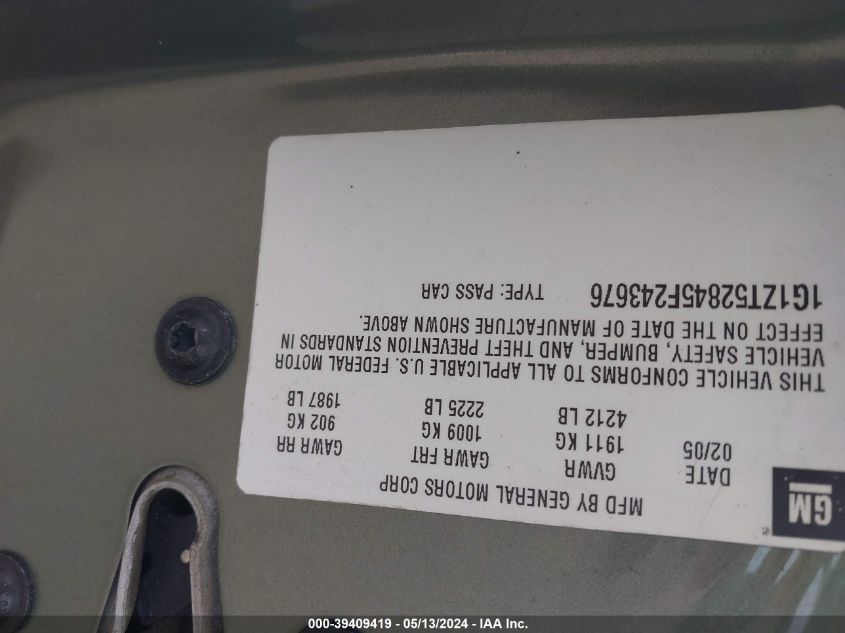 2005 Chevrolet Malibu Ls VIN: 1G1ZT52845F243676 Lot: 39409419