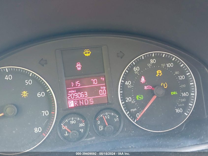 2009 Volkswagen Jetta Se/Sel VIN: 3VWRM71K99M019934 Lot: 39409592