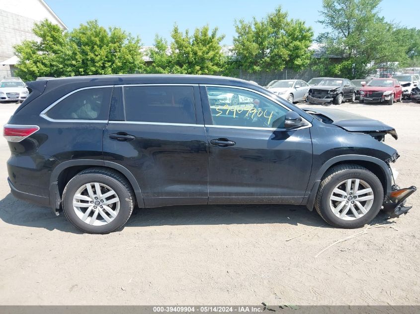 2016 Toyota Highlander Le V6 VIN: 5TDBKRFHXGS257713 Lot: 39409904