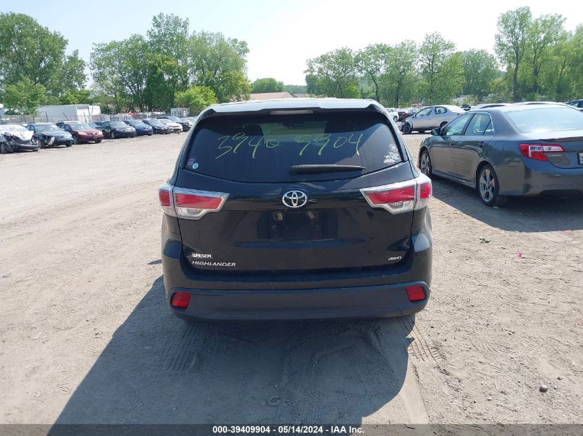 2016 Toyota Highlander Le V6 VIN: 5TDBKRFHXGS257713 Lot: 39409904