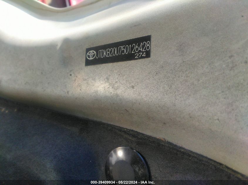 2005 Toyota Prius VIN: JTDKB20U750126428 Lot: 39409934
