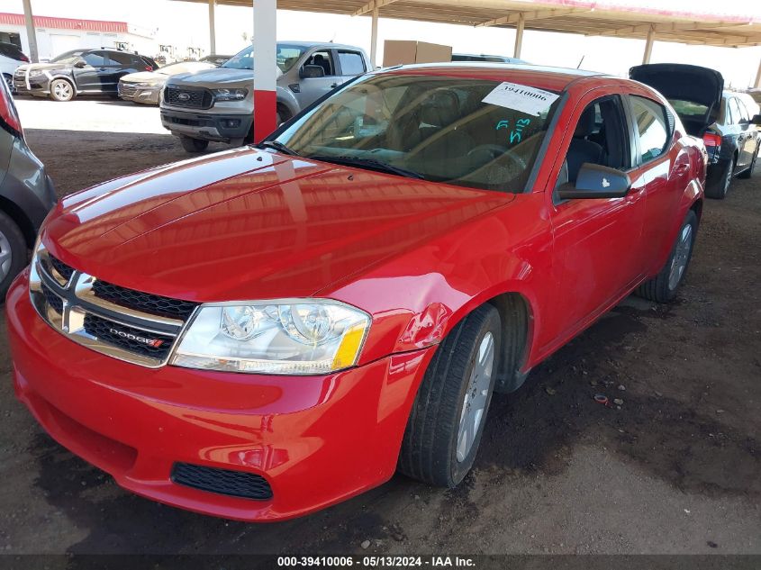 2013 Dodge Avenger Se VIN: 1C3CDZAB2DN582265 Lot: 39410006