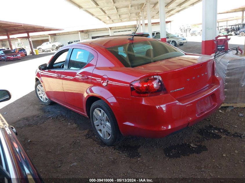 2013 Dodge Avenger Se VIN: 1C3CDZAB2DN582265 Lot: 39410006