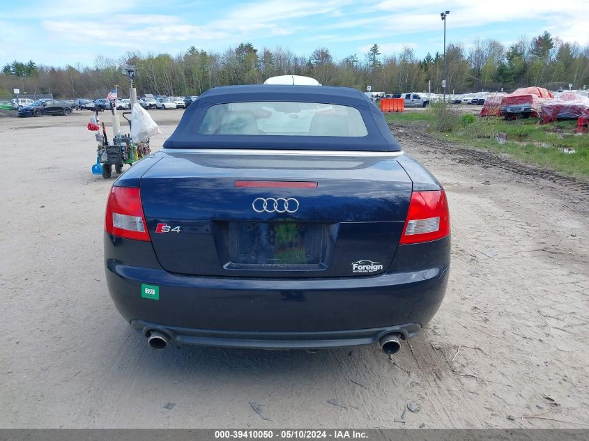 2006 Audi S4 VIN: WUARL48H16K900776 Lot: 39410050