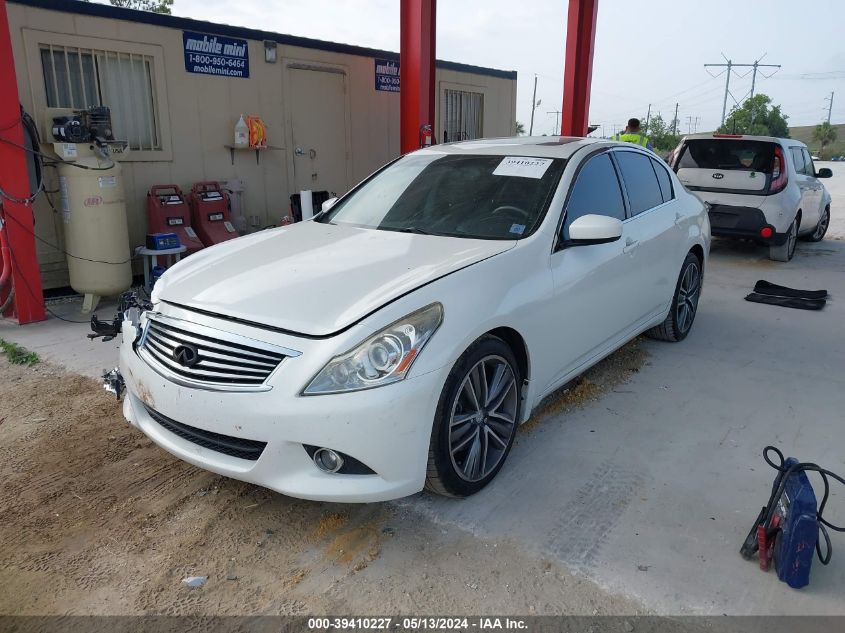 2013 Infiniti G37X VIN: JN1CV6AR7DM756697 Lot: 39410227