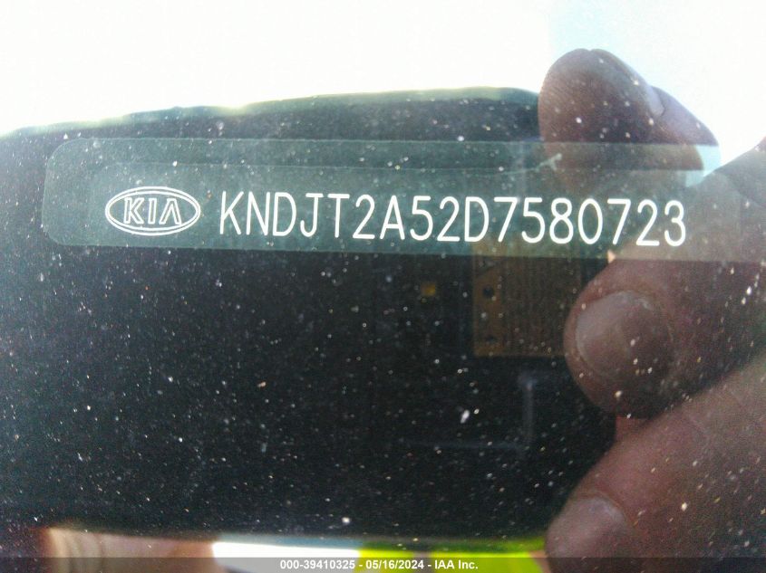 2013 Kia Soul VIN: KNDJT2A52D7580723 Lot: 39410325