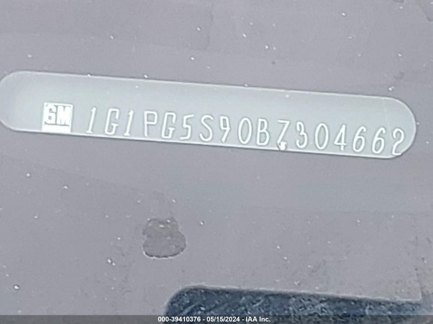 2011 Chevrolet Cruze 2Lt VIN: 1G1PG5S90B7304662 Lot: 39410376